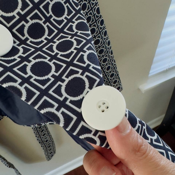 Le Suit Blazer Jacket Womens Size 4 Blue White - Picture 8 of 15